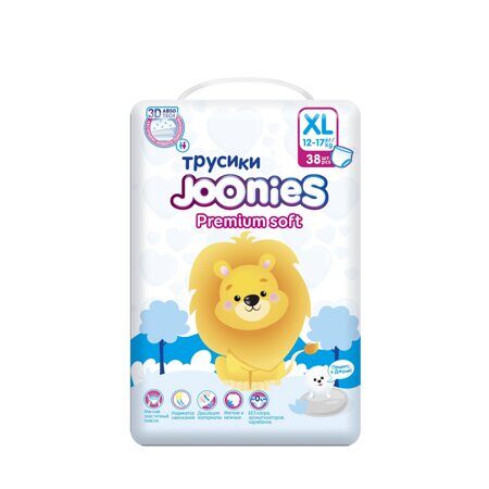 Joonies Premium Soft Подгузники-трусики XL (12-17 кг) 38 шт.